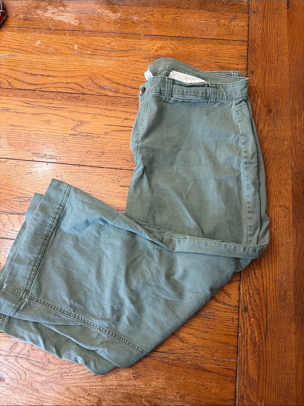 Women’s  Olive Green Casual Chino high rise wide leg Pants